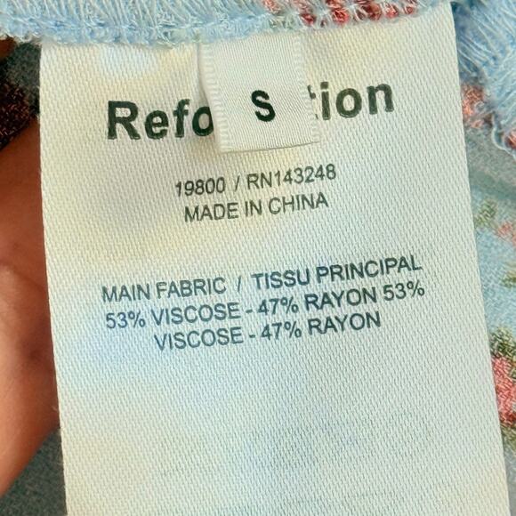 Reformation Bristol Blue Floral Puff Sleeve Smocked Mini Dress Petunia Sz Small - Picture 7 of 8